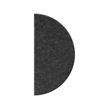 A dark gray felt or fabric-covered semicircular panel shown on a plain white background.