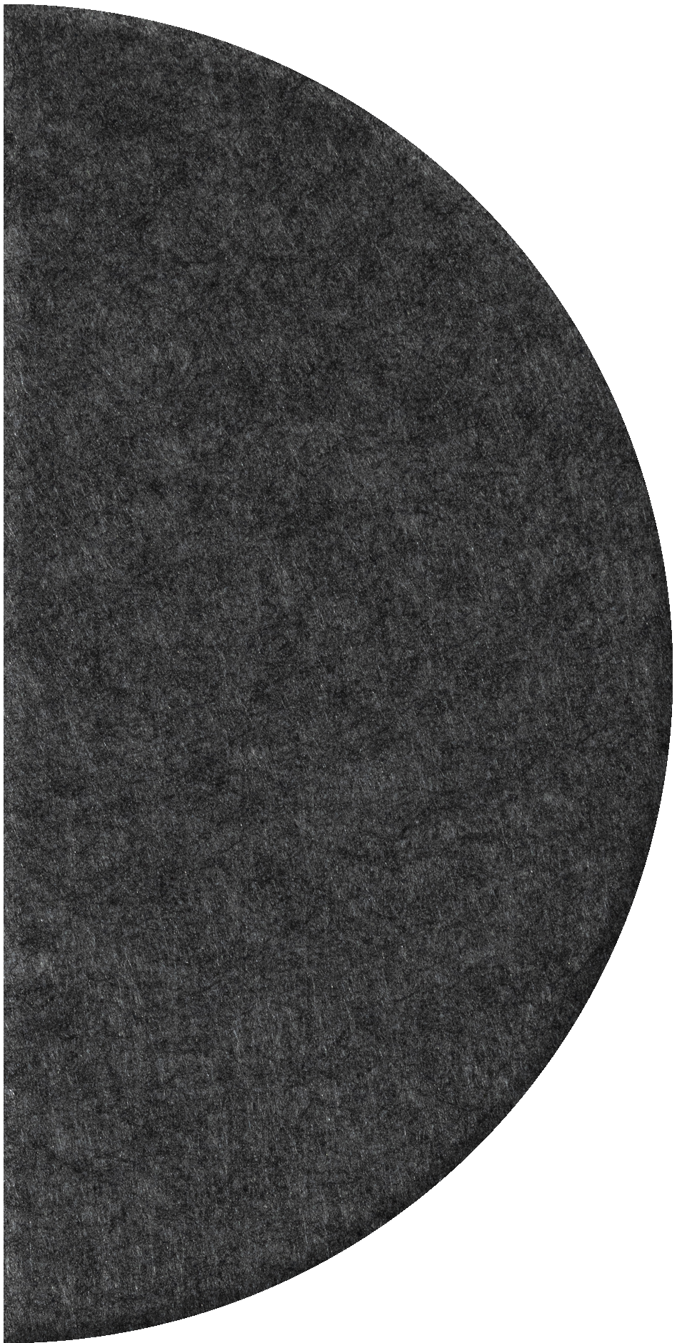 Dark gray half-circle tile with textured surface.