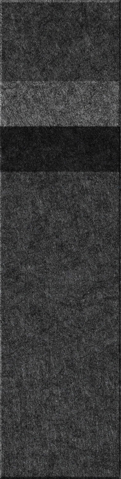 Rectangular tile with dark gray speckled surface and black horizontal stripe through center.