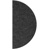 A dark gray felt or fabric semi-circle panel with a textured surface, shown against a plain white background.