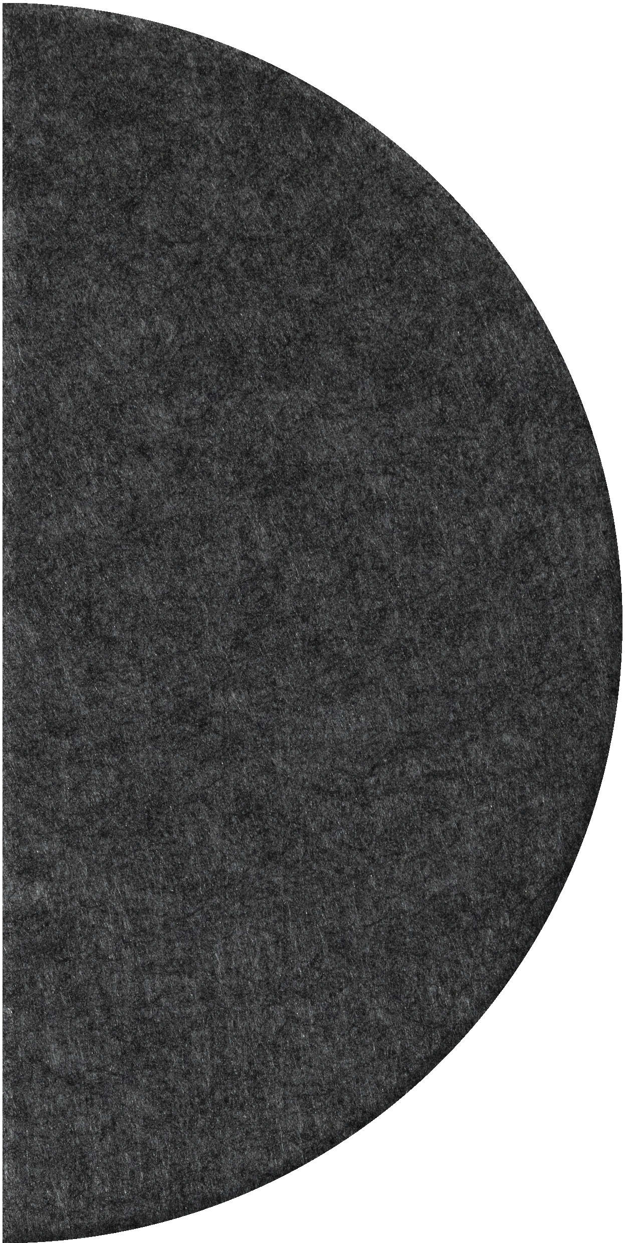 Dark gray half-circle tile with textured speckled surface.