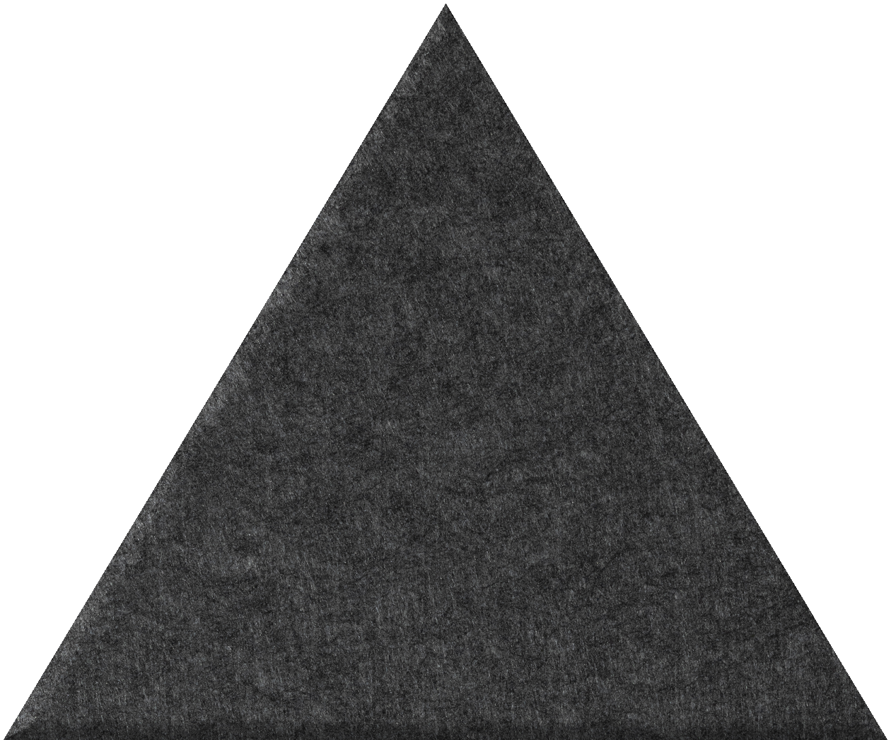 Dark gray triangular tile with textured surface.
