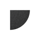 A dark charcoal gray, quarter-circle felt sound absorber on a solid white background.