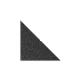 A dark charcoal gray textured triangle shape on a solid white background.