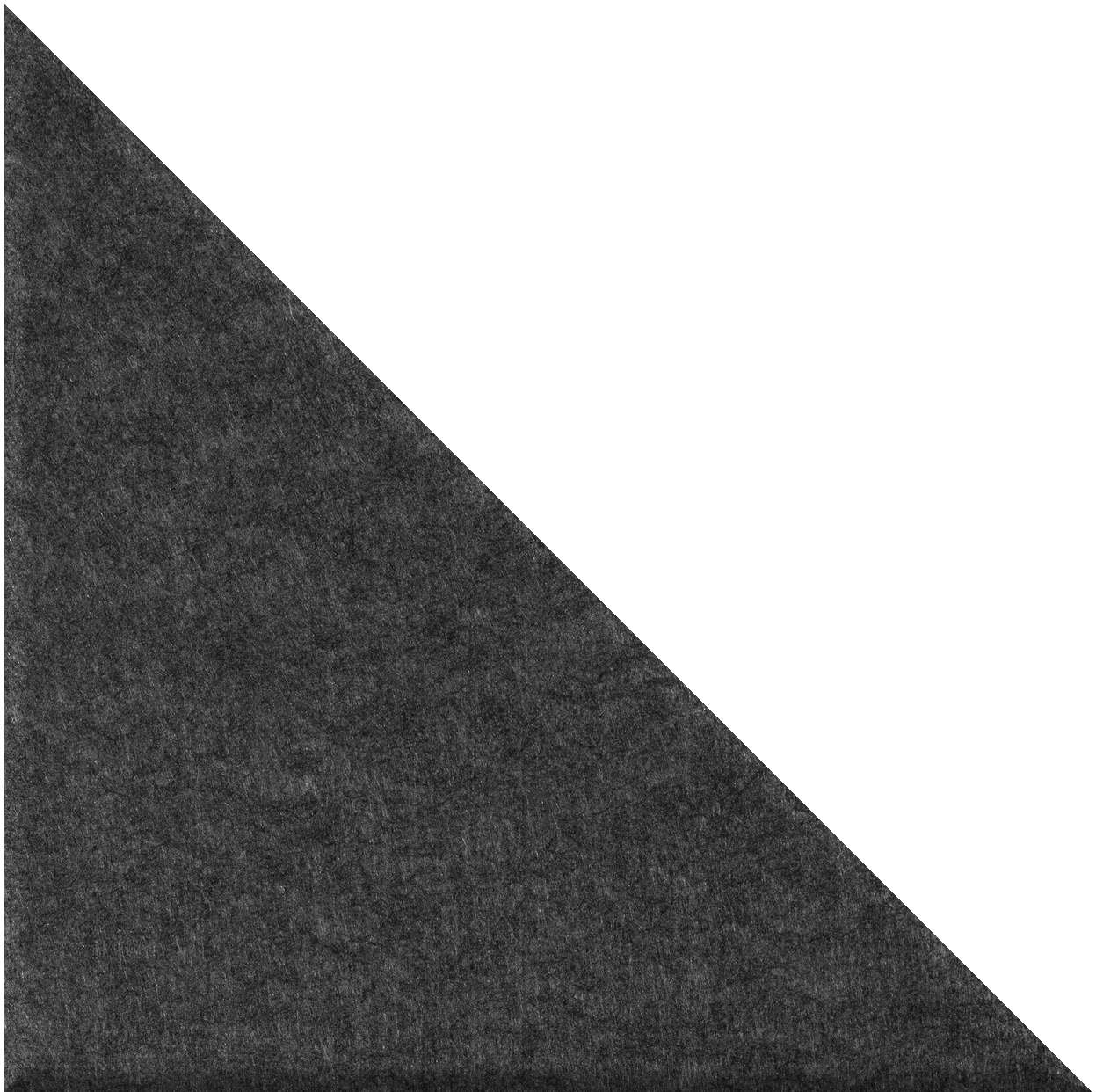 Dark gray right-angled triangle tile with textured surface.