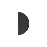 A dark gray felt letter 'D' cutout, likely for a doorbell or knob, shown on a solid white background.