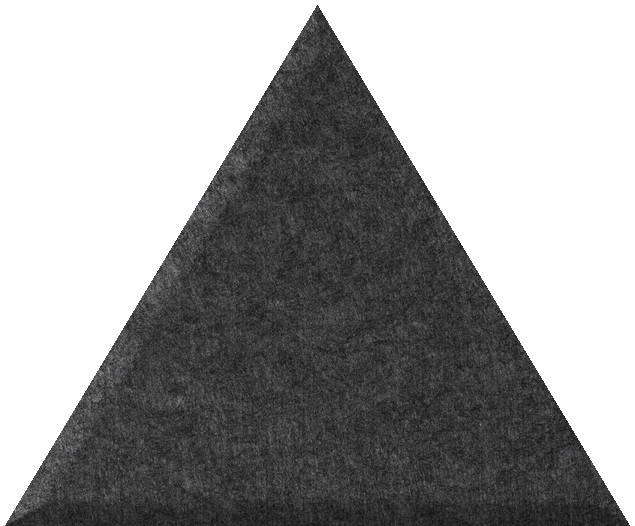 Dark gray triangle tile with textured surface and pointed apex.