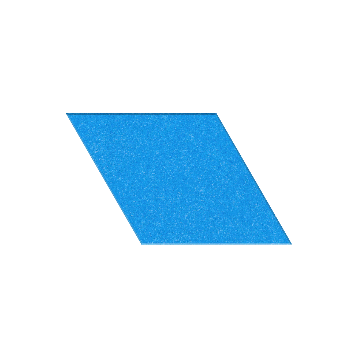 Blue parallelogram on a white background