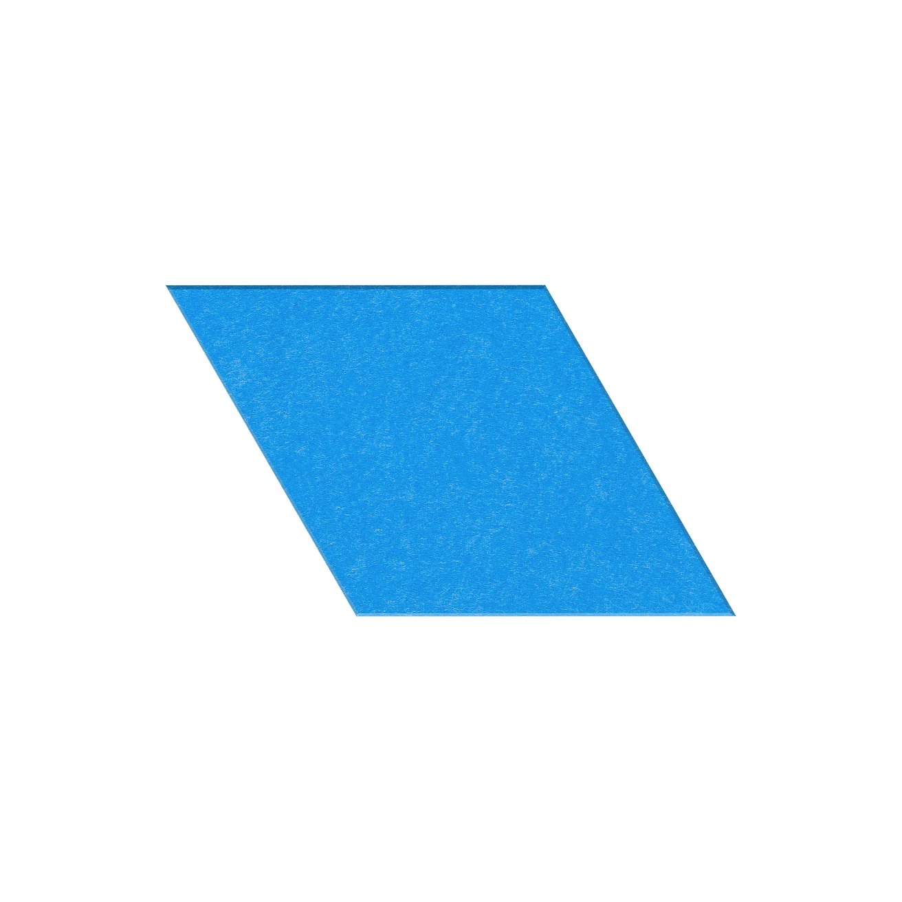 Blue parallelogram on a white background