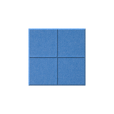 A square blue textured panel with a four-quadrant grid pattern, shown against a plain white background.