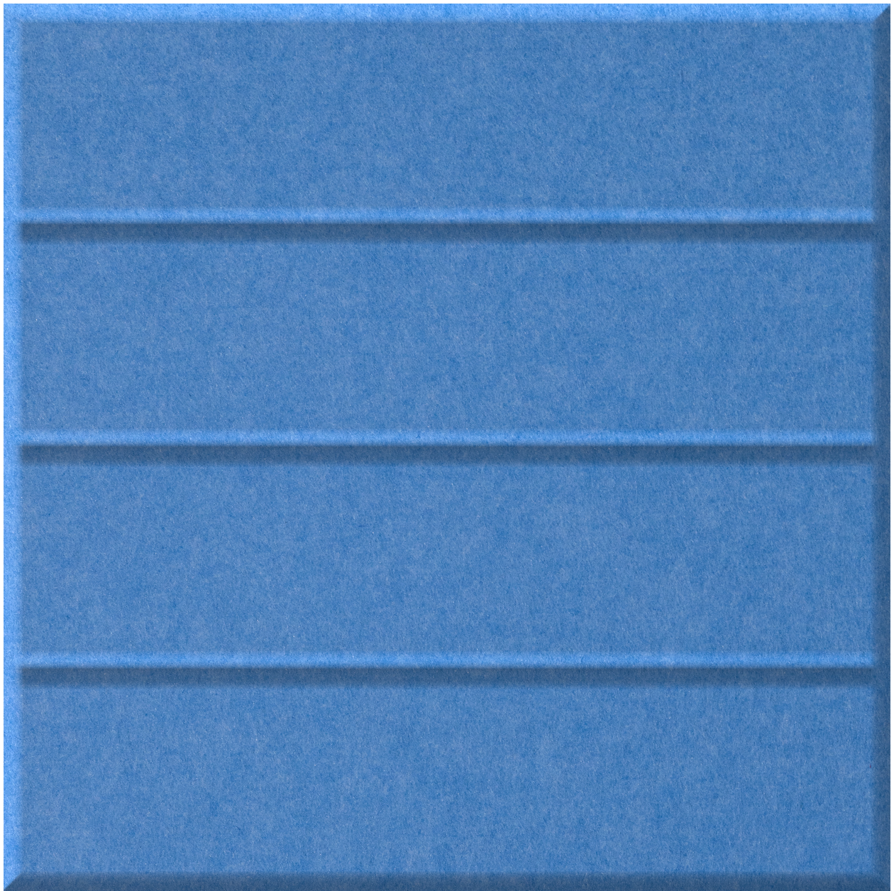 Blue tile with four horizontal darker stripes dividing the surface evenly.