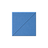 A square blue textured material swatch centered on a plain white background, with a diagonal seam running from bottom left to top right.