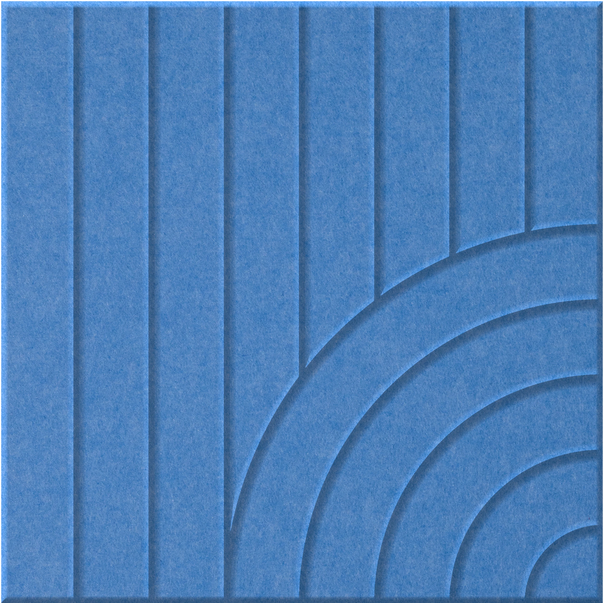 Cayman 9mm Engraved Tangent felt sample with concentric quarter circle grooves