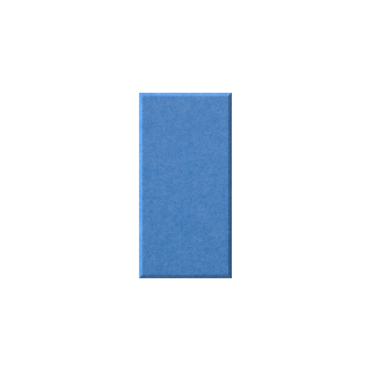 A vertical rectangular blue textured panel or swatch centered on a plain white background.