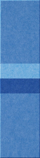 Vertical stacked tiles in varying shades of blue with textured surfaces, ranging from light to dark blue.