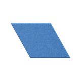 A blue textured parallelogram tile or swatch shown on a plain white background.