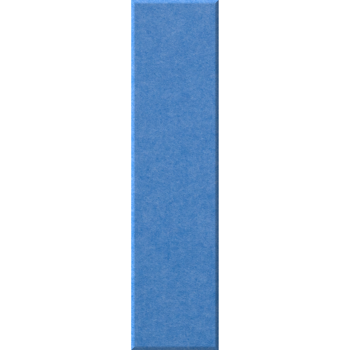 A vertical rectangular swatch of textured medium blue material on a plain white background.