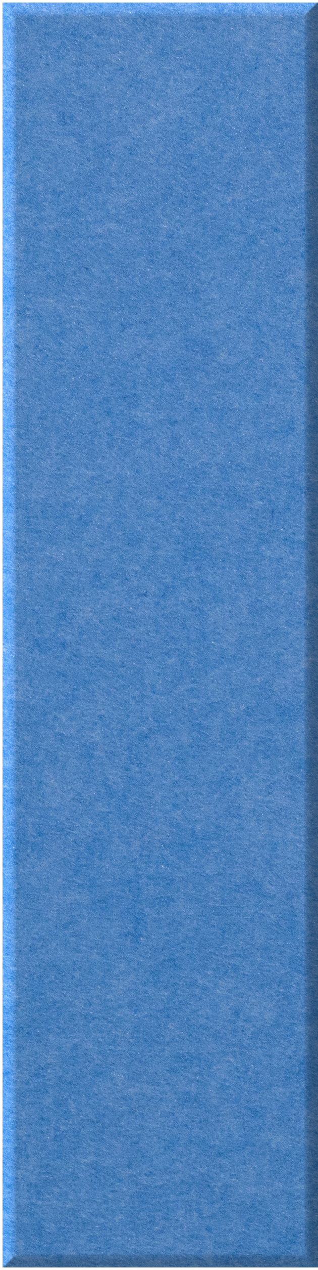 Blue shiplap tile with textured surface and vertical rectangular shape.