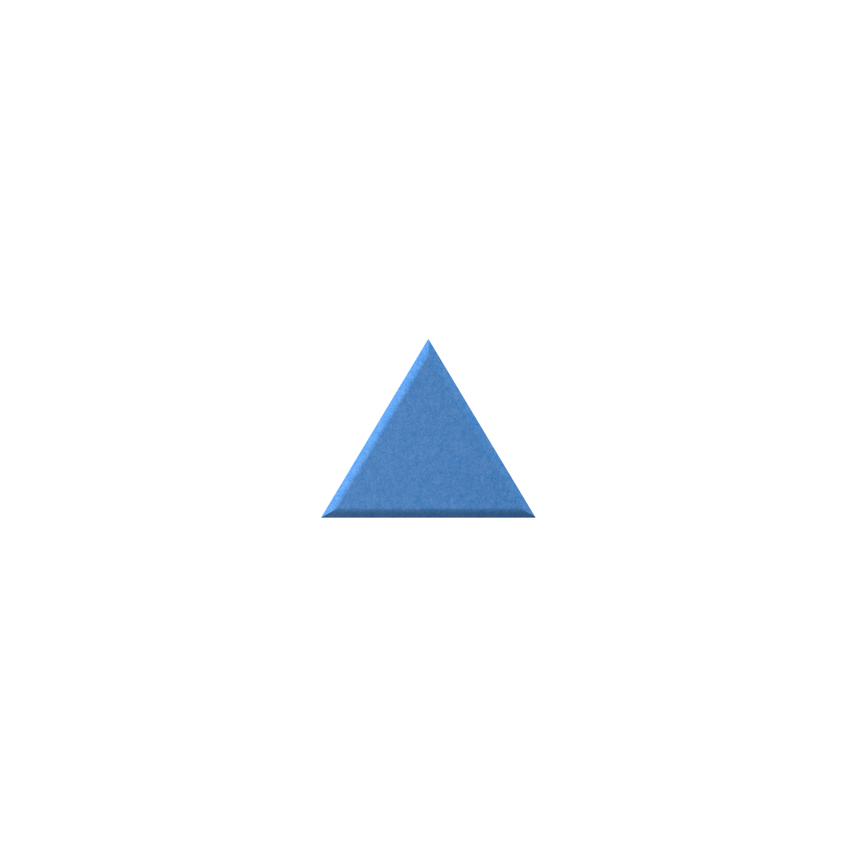 Light blue triangle on a white background.