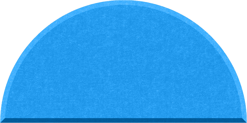Small half circle felt tile in Cayman