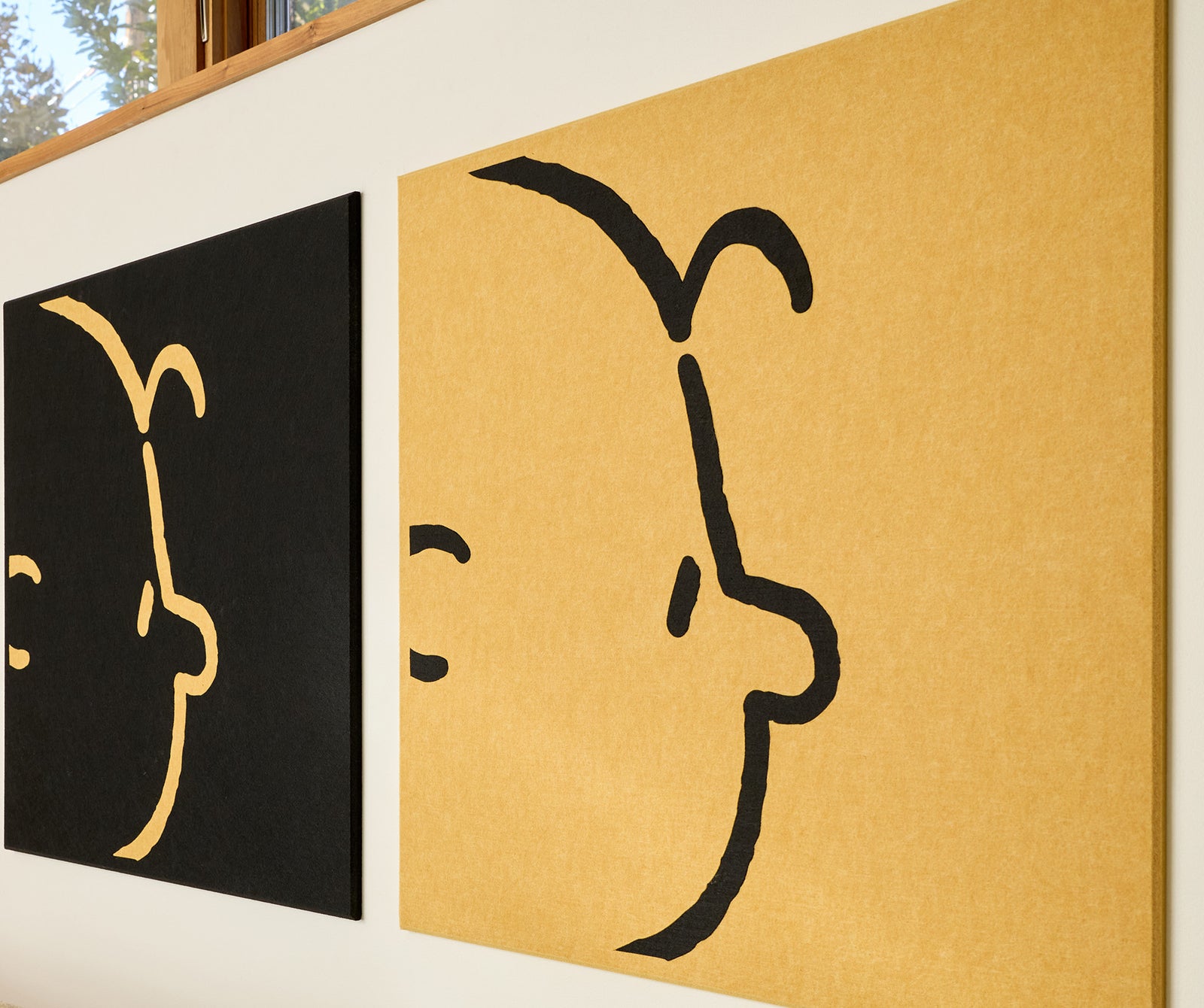 Close up details of Charlie Brown Felt Right panels.