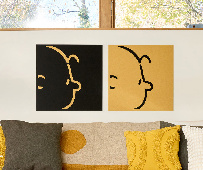 Charlie Brown Felt Right Panels Above Couch