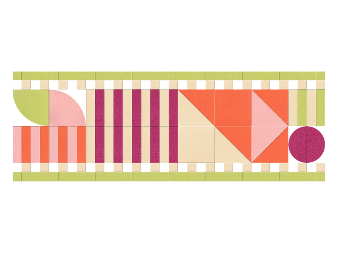 Colorful geometric pattern on a white background