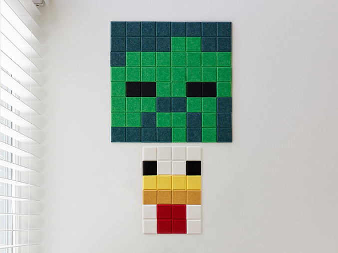 Felt Chicken Jockey on wall