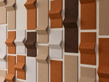 Geometric wall panel with brown, beige, and gray colors
