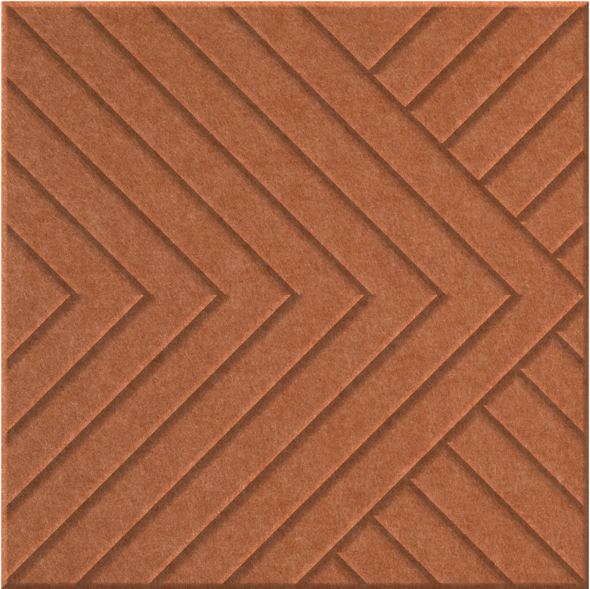 Cinnamon 9mm Engraved Converge felt sample with chevron grooves