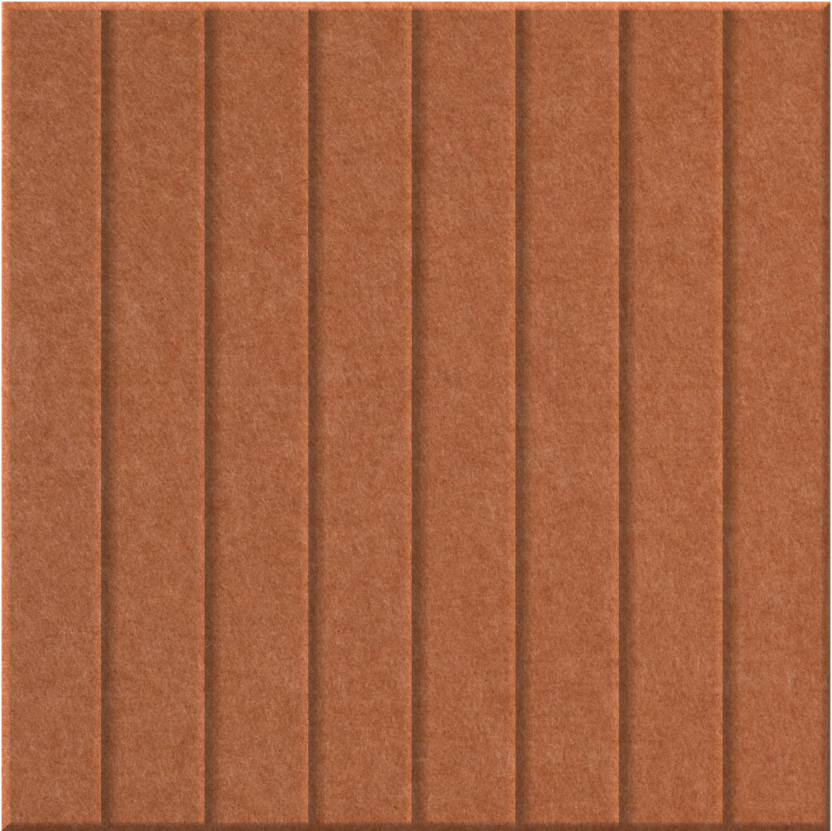 Cinnamon 9mm Engraved Parallel felt sample with straight vertical grooves