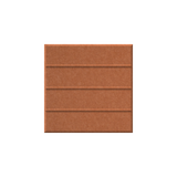 A square terracotta brown textured panel with horizontal grooved lines, shown on a solid white background.