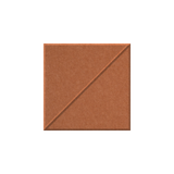 A square terracotta-colored textured tile or material sample with a diagonal line running from the bottom-left to the top-right corner, shown on a plain white background.