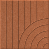 Cinnamon 9mm Engraved Tangent felt sample with concentric quarter circle grooves
