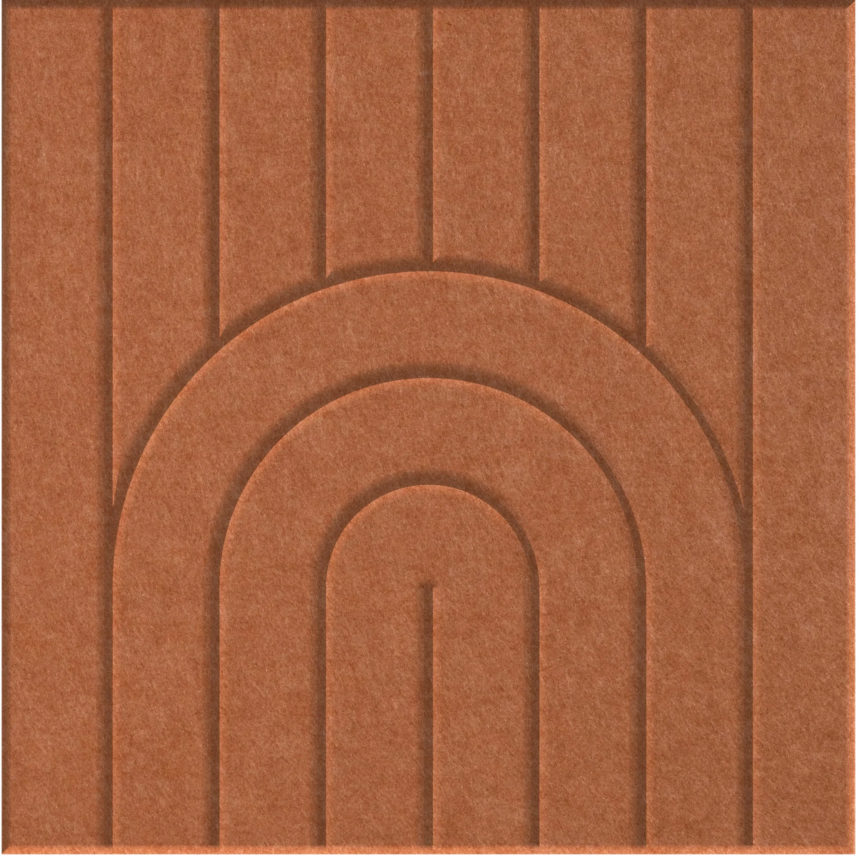 Cinnamon 9mm Engraved Zen felt sample with nested arch grooves