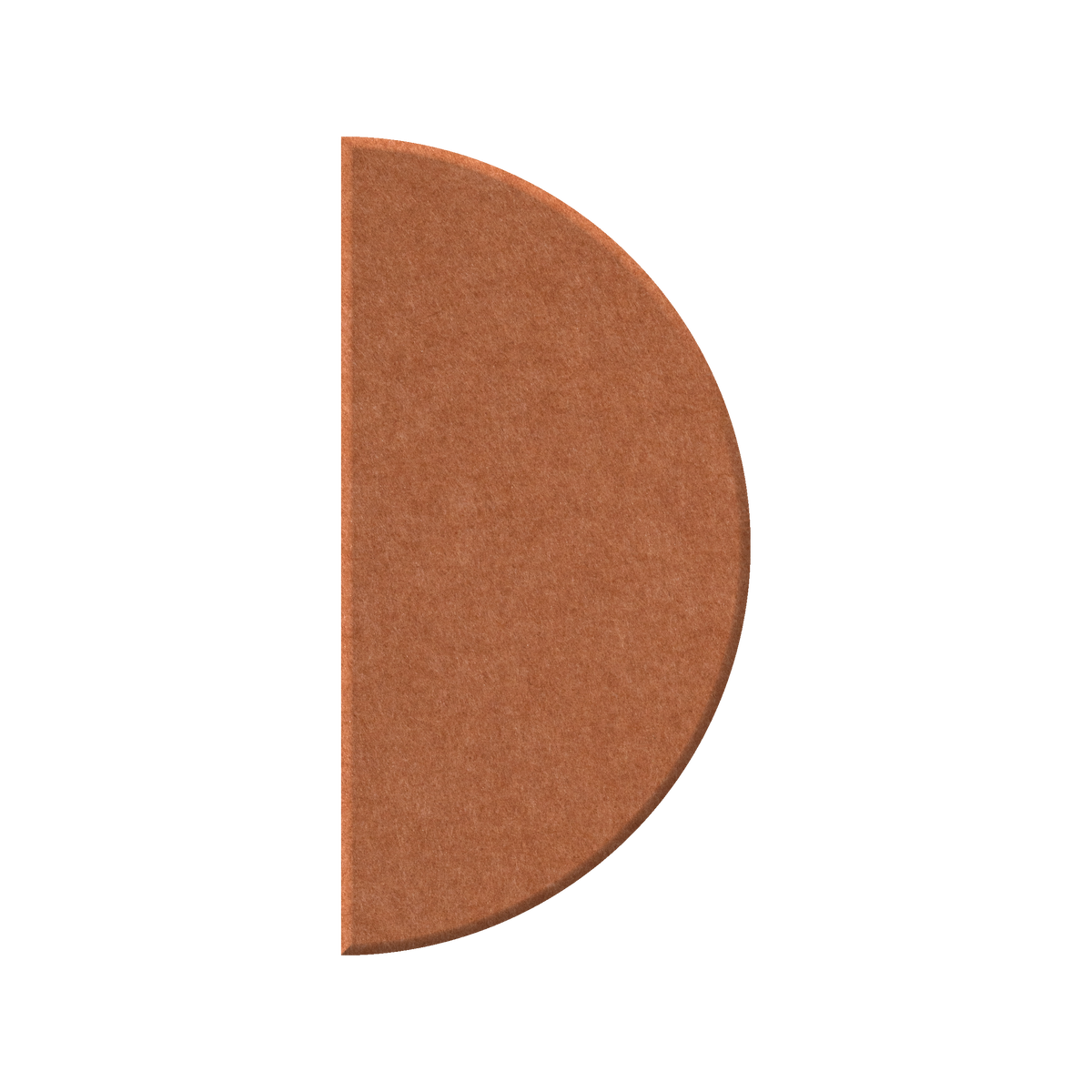 A semi-circular brown textured pad or insert on a plain white background.
