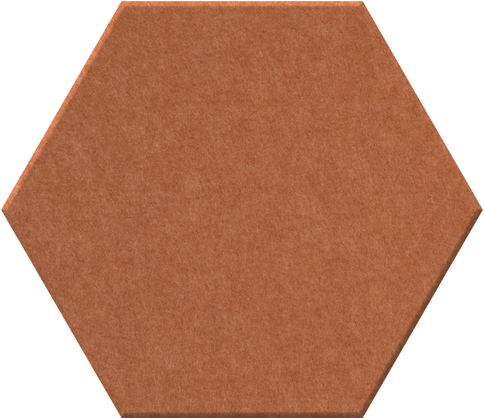 Terracotta hexagonal tile with a textured matte finish.