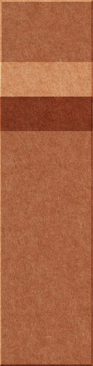 Four rectangular tiles in varying shades of terracotta and brown with textured surfaces arranged vertically.