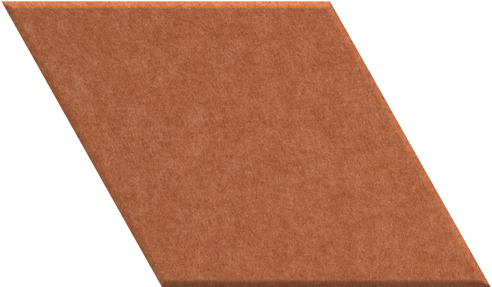 Terracotta-colored diamond-shaped tile with matte finish and subtle texture.
