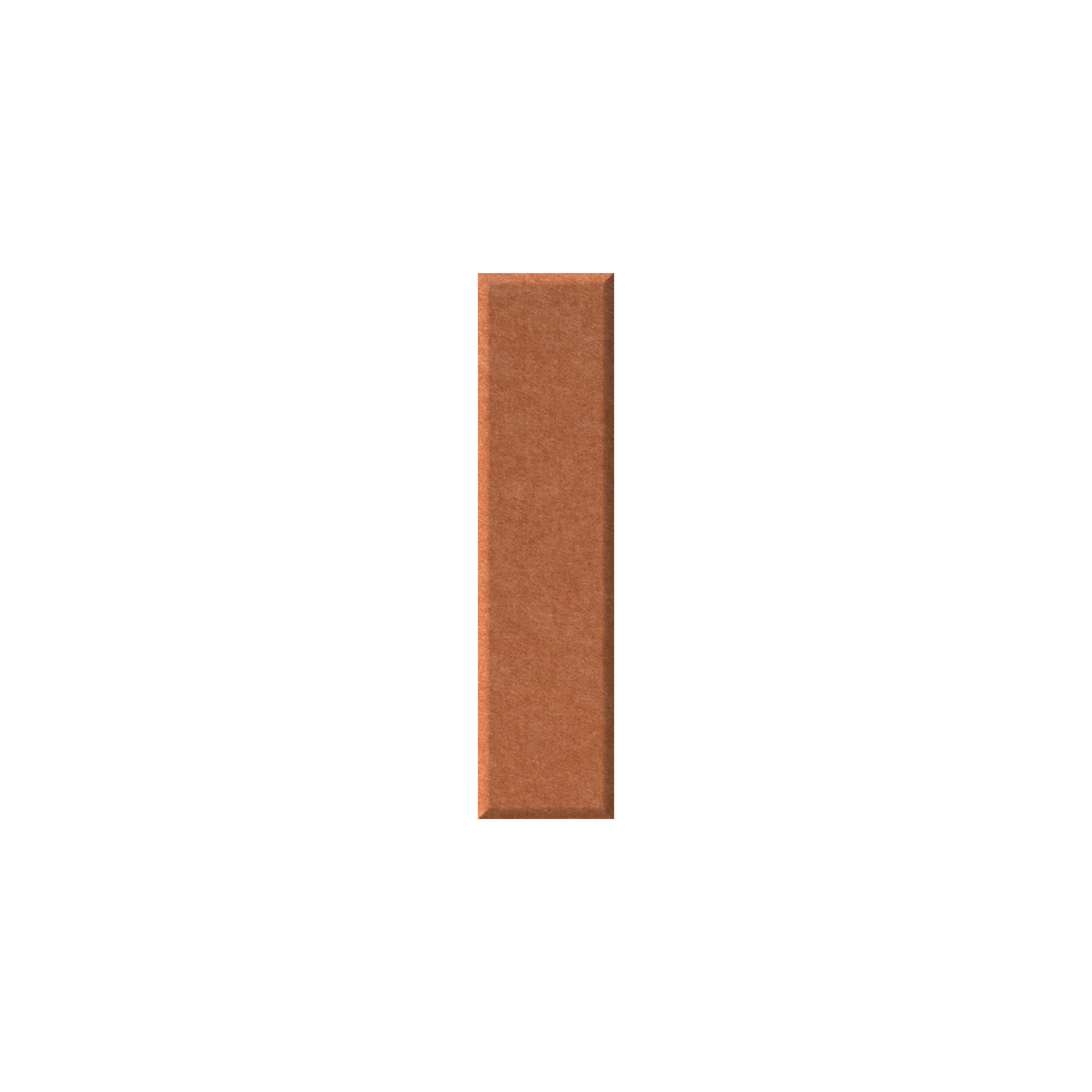 A single rectangular copper-colored metallic strip or bar centered on a plain white background.