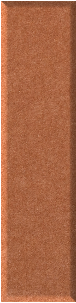 Tall rectangular terracotta shiplap tile with vertical grooved pattern and textured surface.