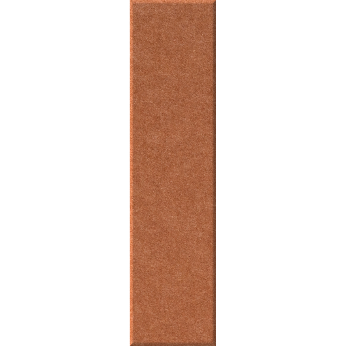 A vertical rectangular swatch of textured terracotta brown material on a plain white background.