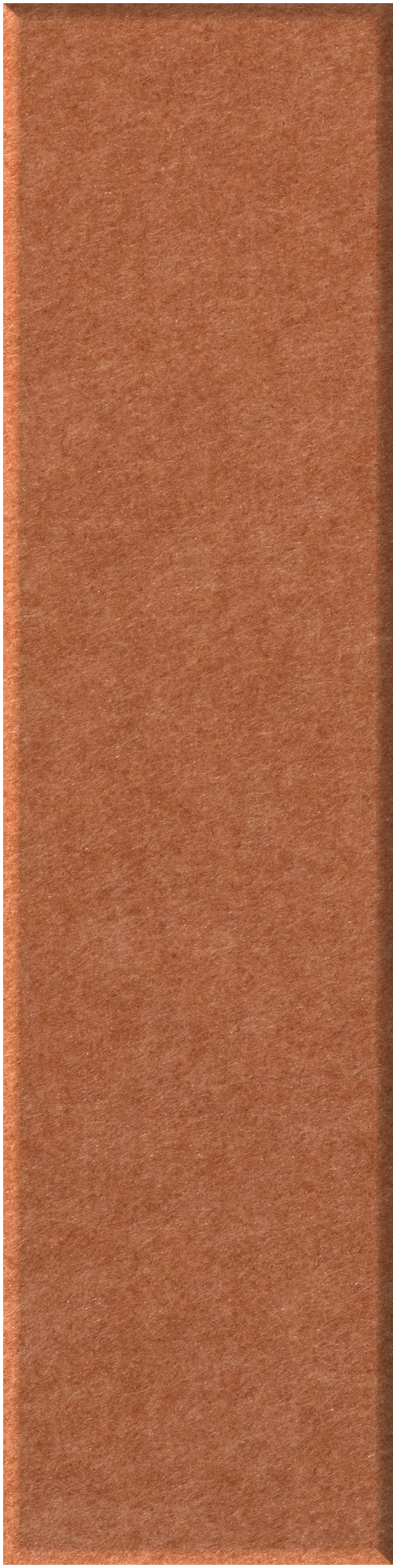Terracotta shiplap tile with textured surface and beveled edges.