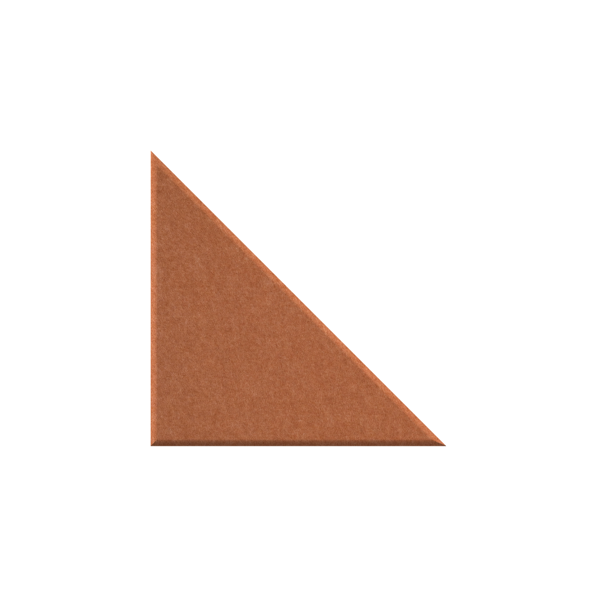 A single flat triangular color sample with a warm terracotta or rust-brown tone on a plain white background.
