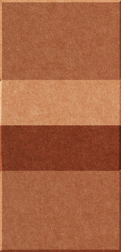 Four terracotta clay roof tiles in varying shades of brown arranged vertically.