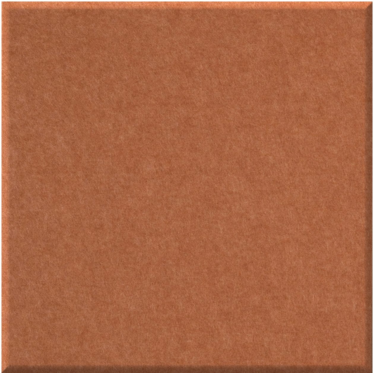 Terracotta square tile with textured surface and subtle beveled edge.