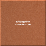 A square brown textured material swatch with the centered white text 'Enlarged to show texture' on it.