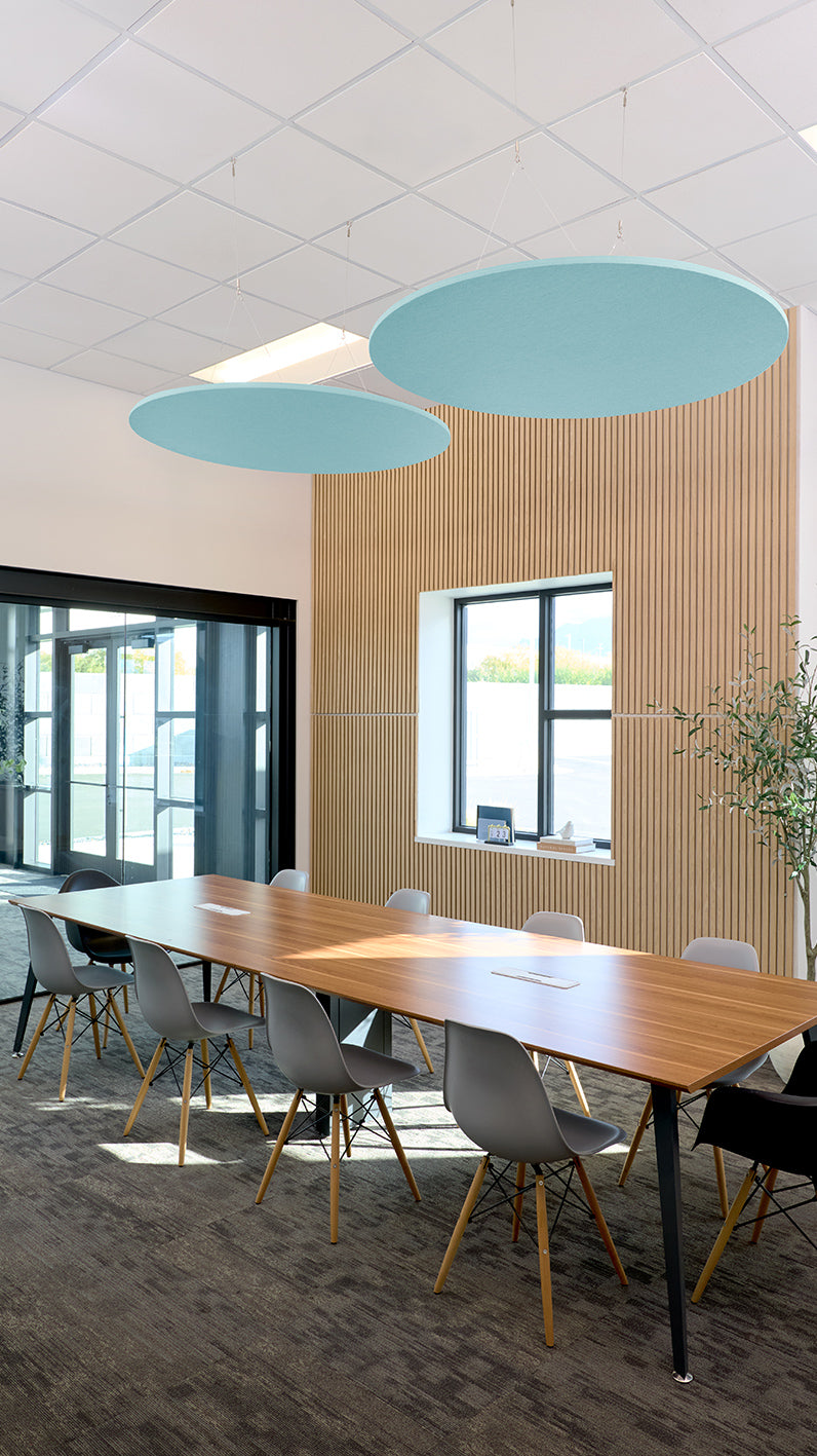 Acoustic Flat Ceiling Clouds in Conference Room