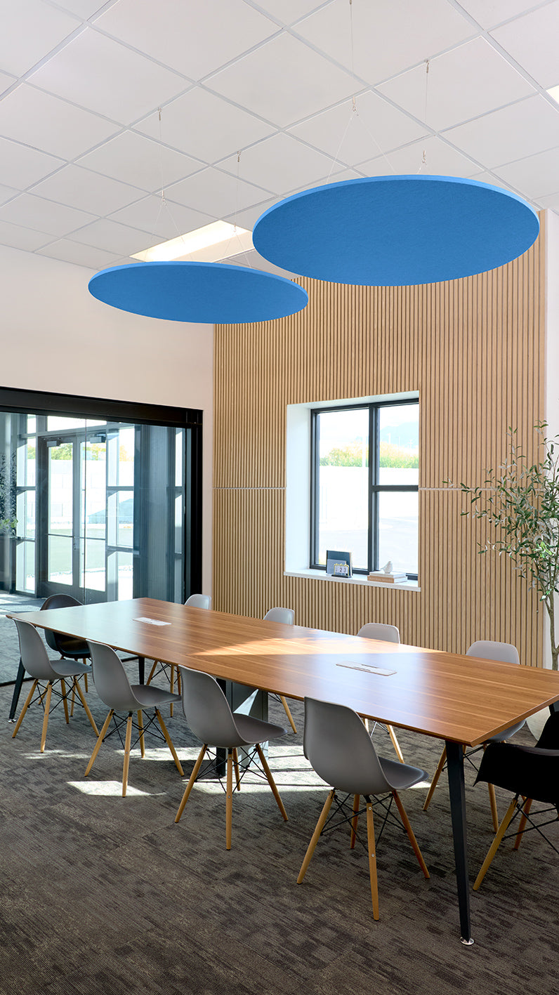 Acoustic Flat Ceiling Clouds in Conference Room