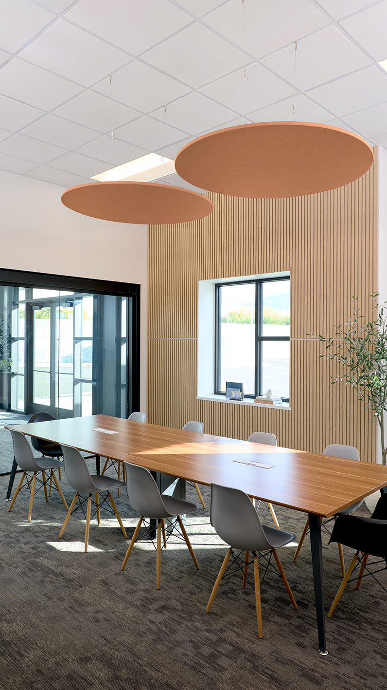 Acoustic Flat Ceiling Clouds in Conference Room